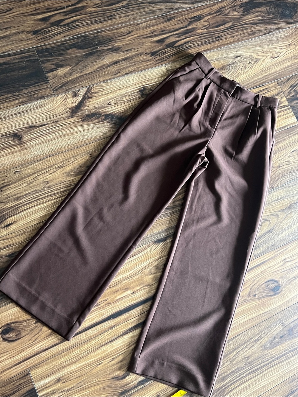 Brown Wide-Leg Dress Pants